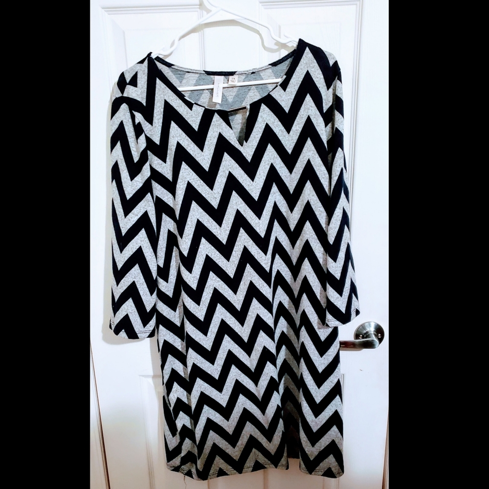 Chevron print Plus Size Dress